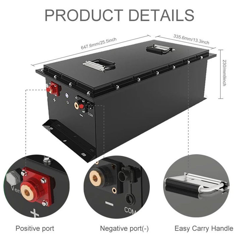 5.12KWh bateria profunda 51.2v 100ah do ciclo do lítio rv para carrinhos de golfe