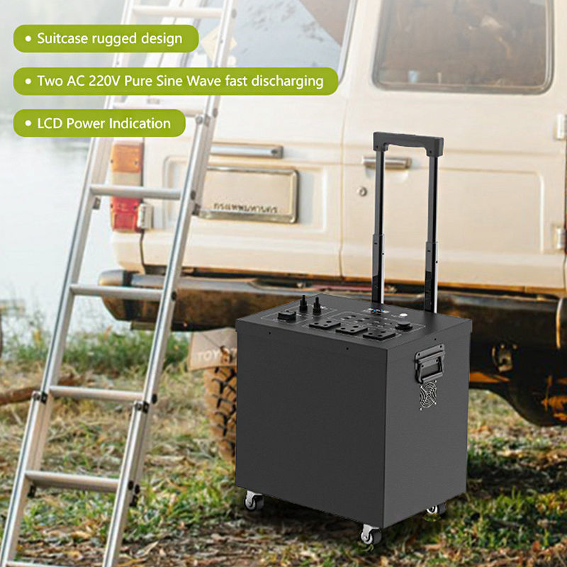 Gerador solar portátil para acampamento, 2500Wh Lifepo4 Central de energia portátil